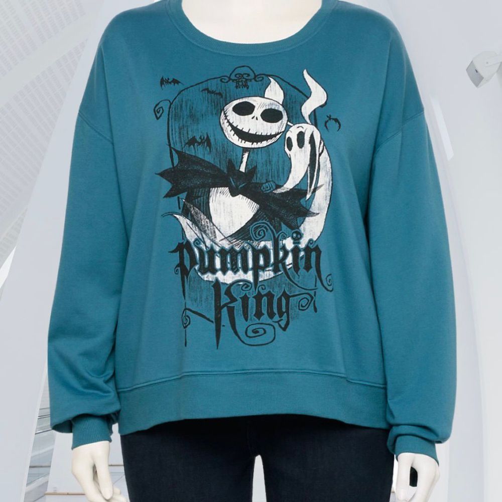 Jack & Zero Teal Sweatshirt Women 2X Nightmare Before Christmas